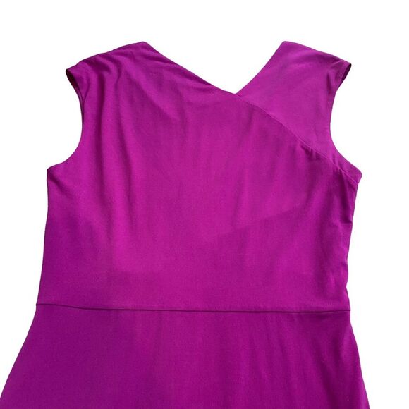Tahari Magenta Purple Side Ruched Knee Length Sheath Dress Size M - Picture 5 of 8